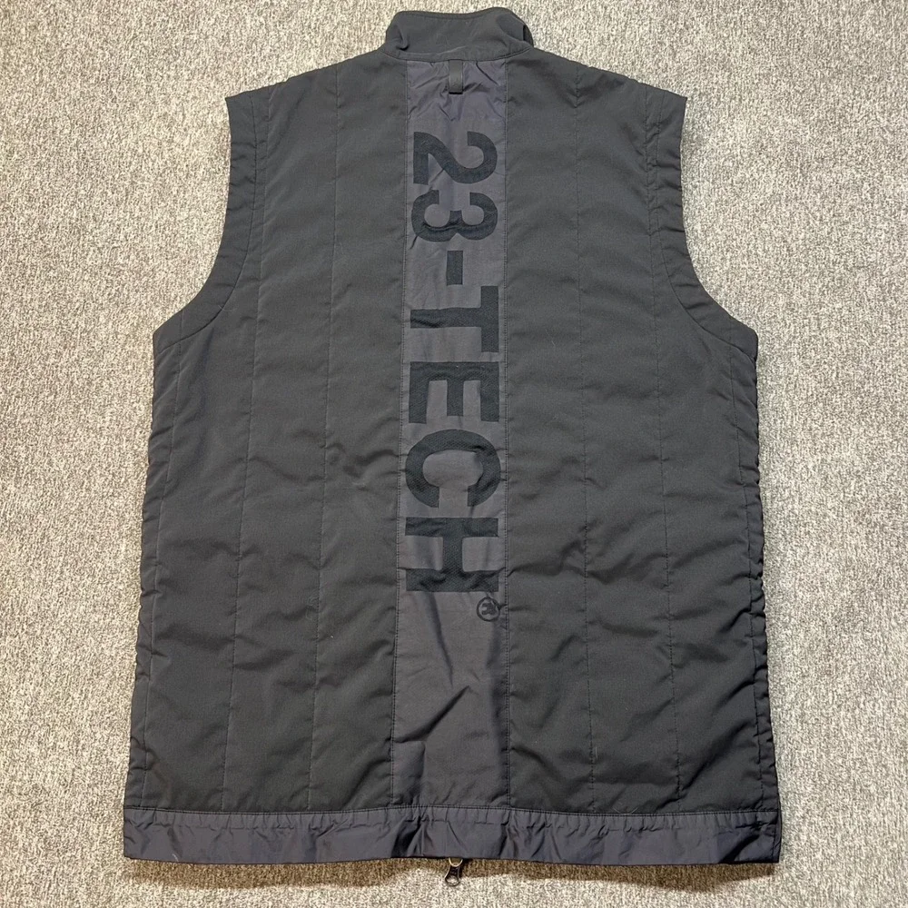 Jordan 23-Tech Mens Black Quilted Puffer Vest Full Zip Jumpman Logo Size M